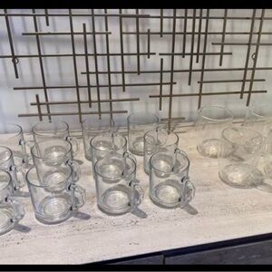Clear Glass Stackable Mugs - Set of Small Clear Glass Mugs